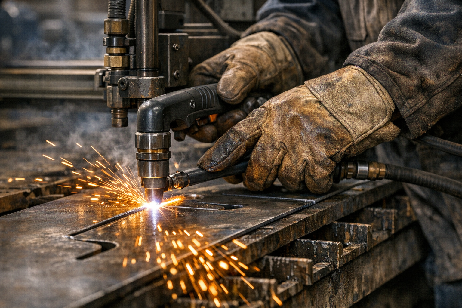 Precision plasma cutting of steel plate
