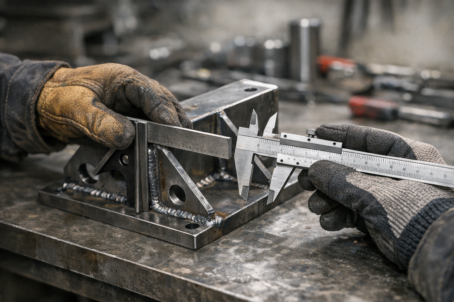 Inspecting a fabricated steel component